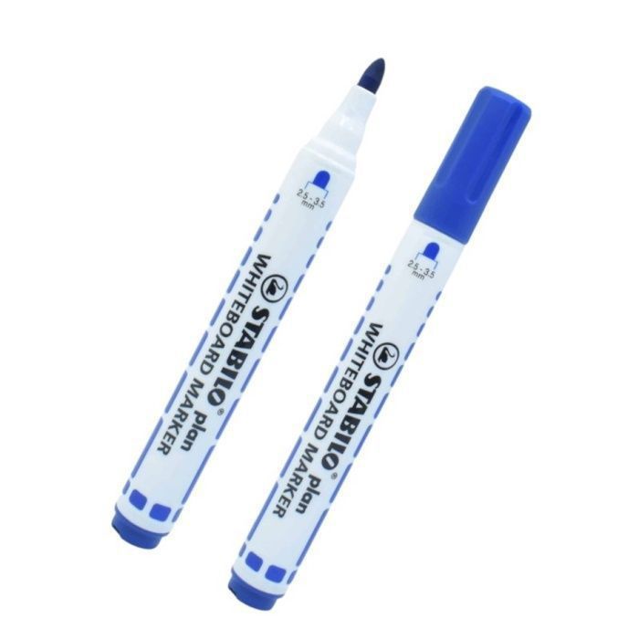 2 Marqueurs pour Tableaux Blancs Pointe Ogive Bleus Pochette