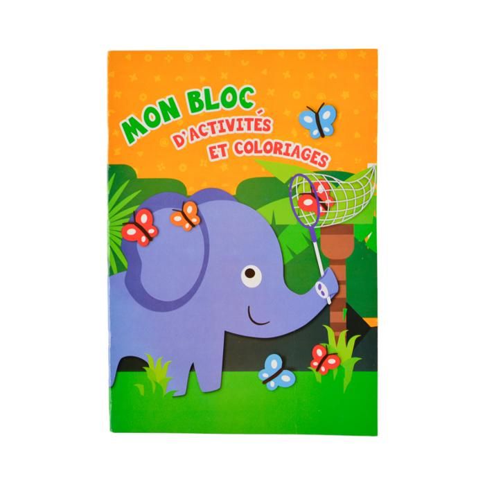 MON BLOC - ACTIVITÉS ET COLORIAGES ELEPHANT