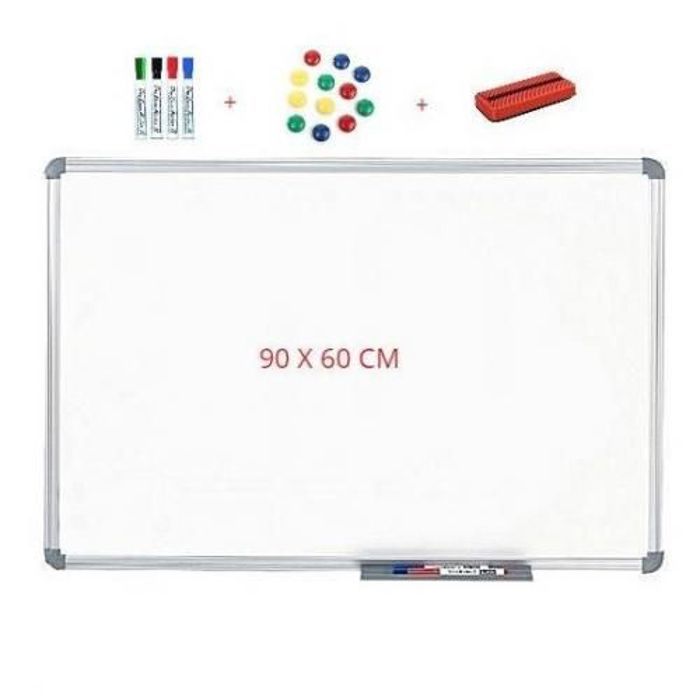 TABLEAU MAGNETIQUE BLANC 90X60 CM AVEC ACCESSOIRES