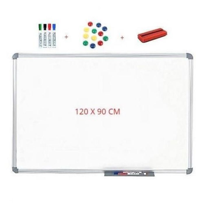 TABLEAU MAGNETIQUE BLANC 120X90 CM AVEC ACCESSOIRES