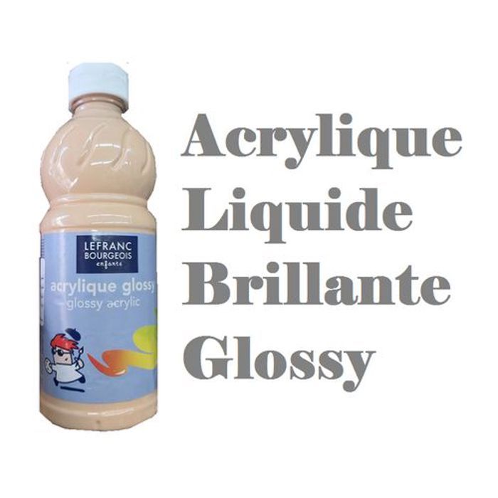 Acrylique Liquide brillante Glossy,Donne un aspect vernis,500ml,Pêche Claire