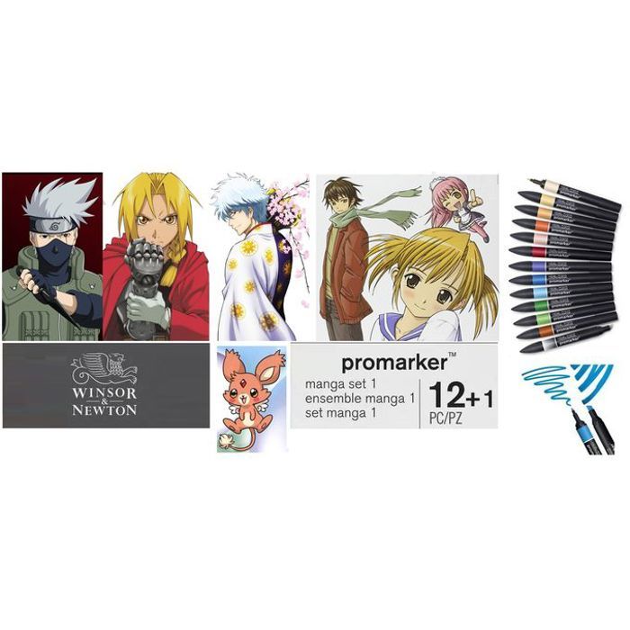 Set Economique 12 pro-Marqueurs + mélangeur: couleurs spécial dessin MANGA S1