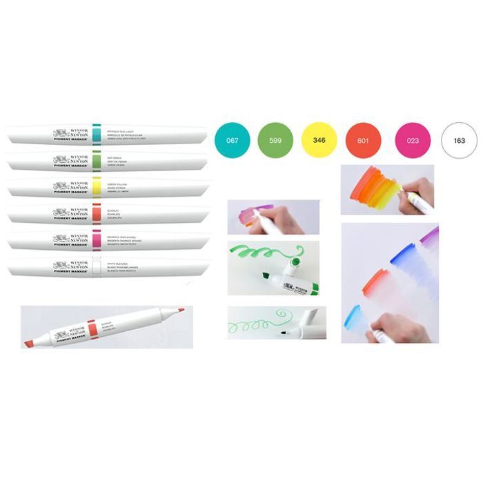 6 Pigment Marker Tons Vibrants,Encres Dernière Technologie,Spectre éclatant