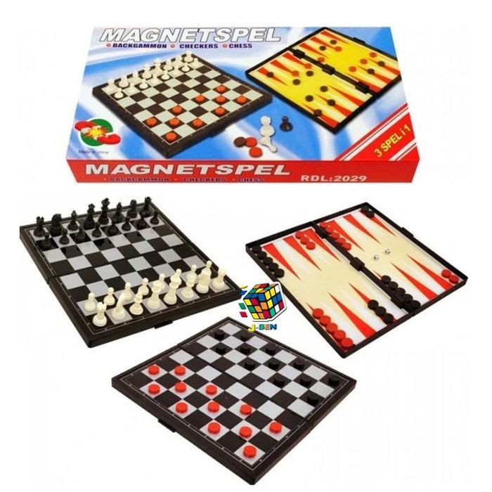 Jeux de dam Chess Set Magnétspel 3 in 1
