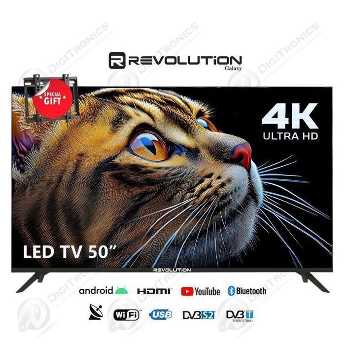 50 4K UHD Smart Android Tv, Récepteur Intégré + TNT + HDMI + USB, + Support gratuit