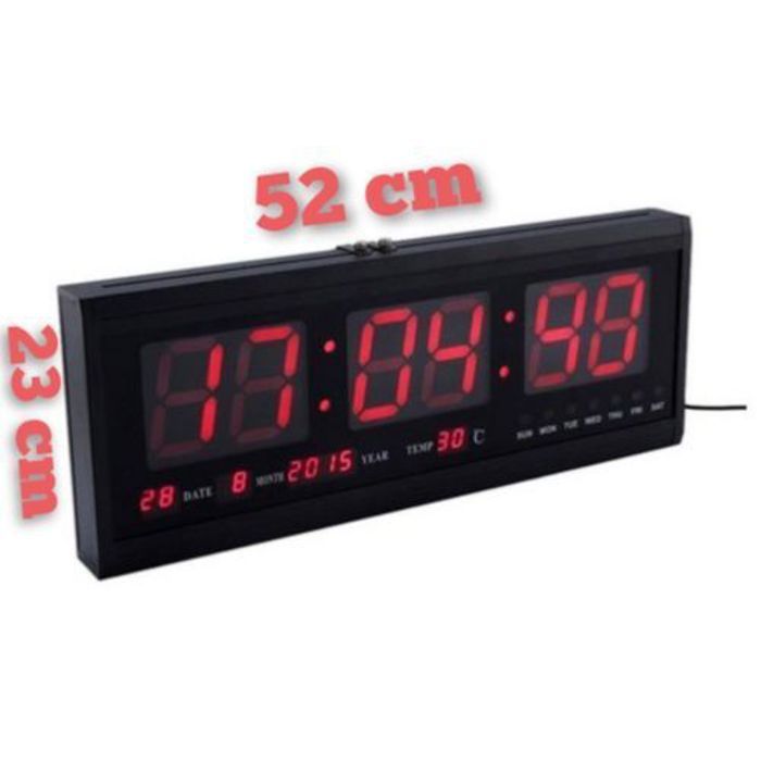 Digital clock avec thermomètre calendrier réveil 52 cm/23 cm