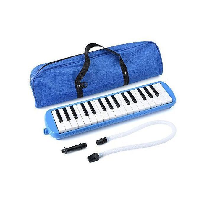 Santari Mélodica 32 touches ( Flûte à clavier) pour enfant avec pochette - Bleu