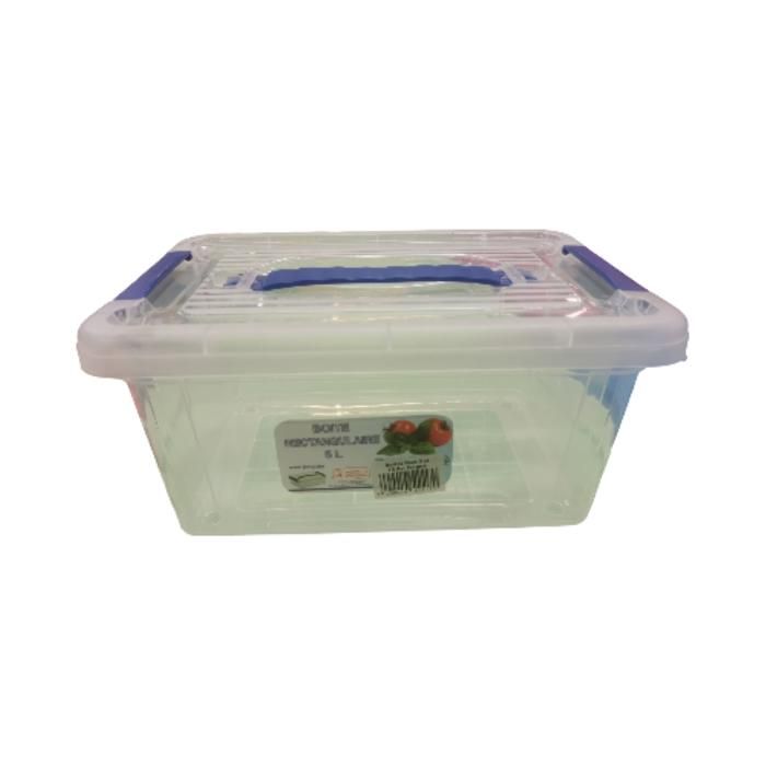 BOITE RECTANGULAIRE 5 L TRANSPARENTE AVEC POIGNEE