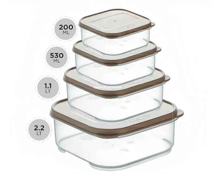 4 PCS BOÎTE DE RANGEMENT NANO 200ML/530ML/1,1L/2,