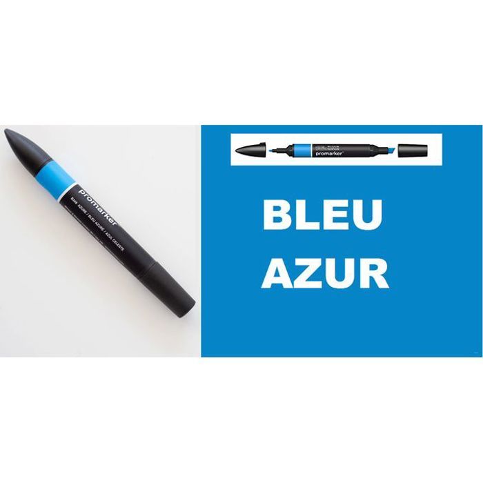 Promarker Bleu Azur B346 Alcool 2 pointes:Parfait pour tout objet artistique