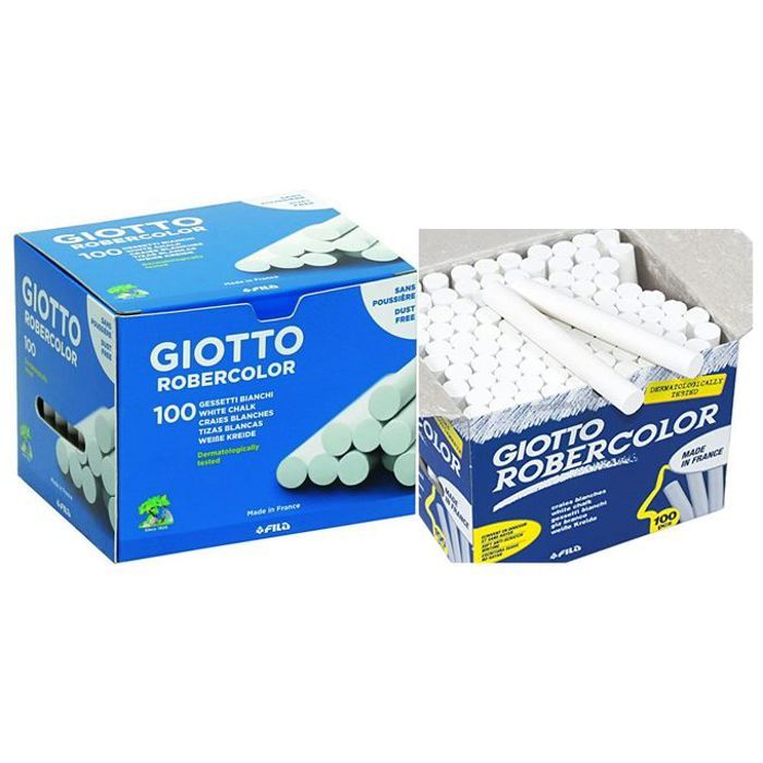 Boite 100 Craies Blanc Tableau Ardoise noir Sans Poussière Anti-rayures écriture