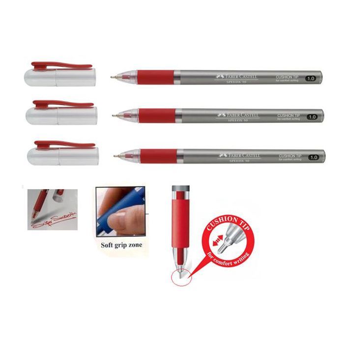 4 Stylos bille Speedx Super Lisse 0,7mm Noir,Prise souple,Ecriture confortable