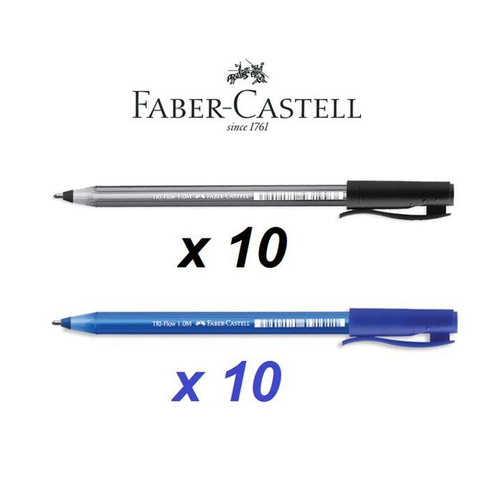 20 Stylos a bille Tri-Flow 1mm,Ecriture Fluide,Large,Plaisir d’écriture