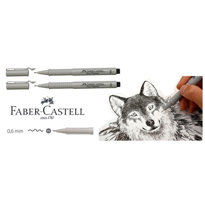 2 Stylo feutre 0,6 mm,ECCO PIGMENT,Résistant,Noir,Idéal pour écrire / Dessiner