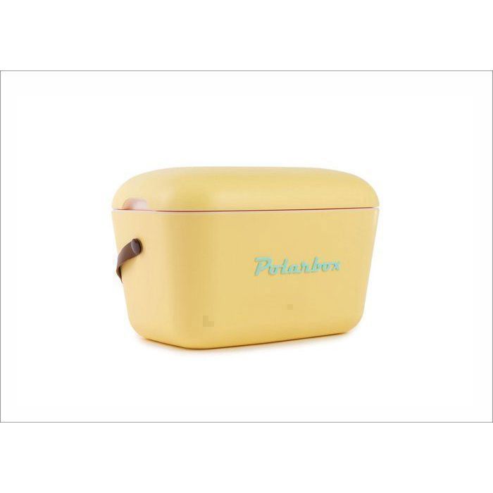 Glacière - Polarbox - 12 L - Jaune - Design vintage - Poignée en cuir