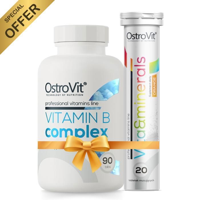 Pack Vitamin B Complex 90 Tabs + Vitamins & Minerals 20 Tabs Orange