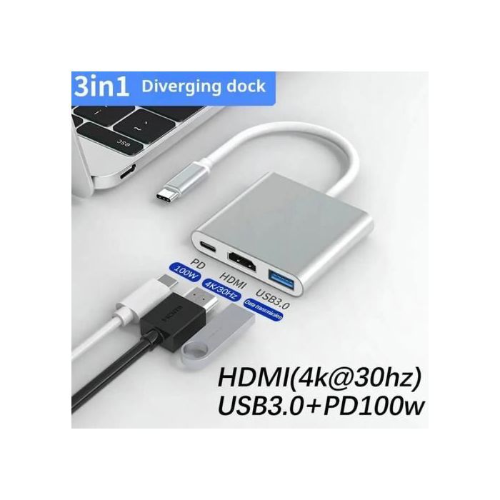 Adaptateur USB Type C Vers HDMI 4k USB 3.0