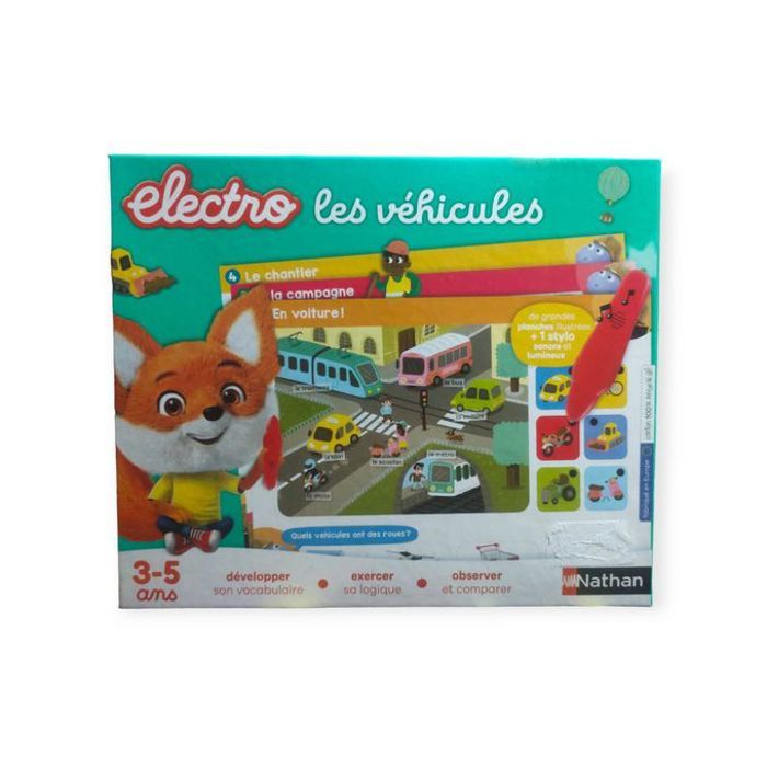 Jouet véhicule électrique avec grands storyboards +1stylo son et lumière