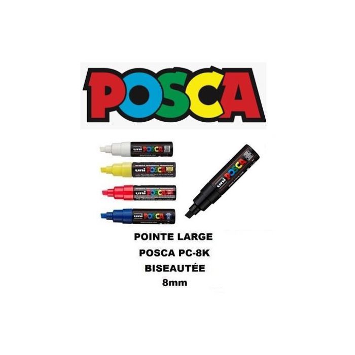 5 Marqueurs Peinture PC-8K,Couleurs Primaires,Pointe Biseauté 8mm,Tout support