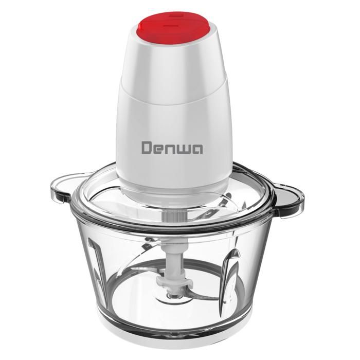 Hachoir - DENWA - DFC-422AA - 4 LAMES - 1.2L - 400W - Bol en Verre