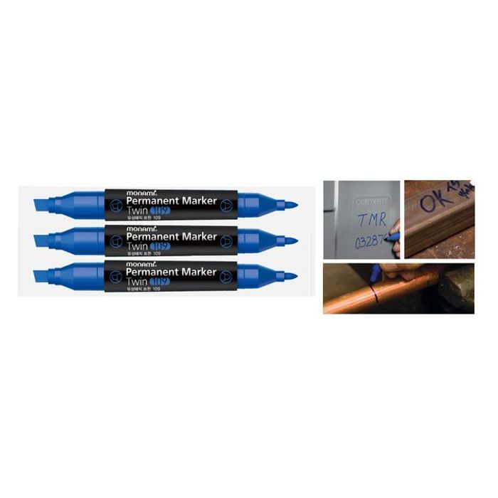 3 Marqueurs Permanent Double Pointe,Toute surface Papier,Verre,Plastique,Métal..