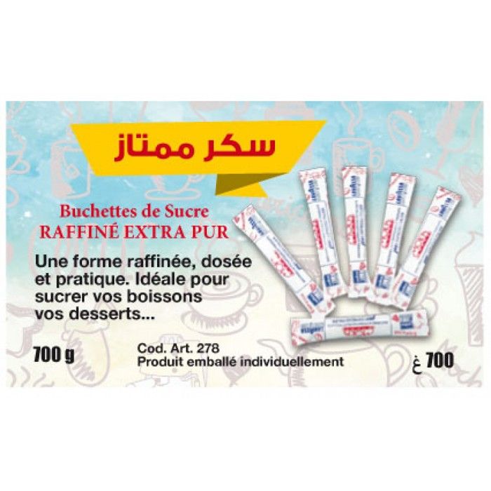 100 BUCHETTES DE SUCRE RAFFUNE EXTRA DUR 700GR