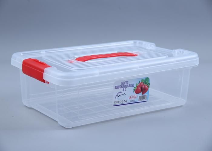 Boîte rectangulaire transparente avec poignée 6L - PLADER  - Couleur Aléatoire