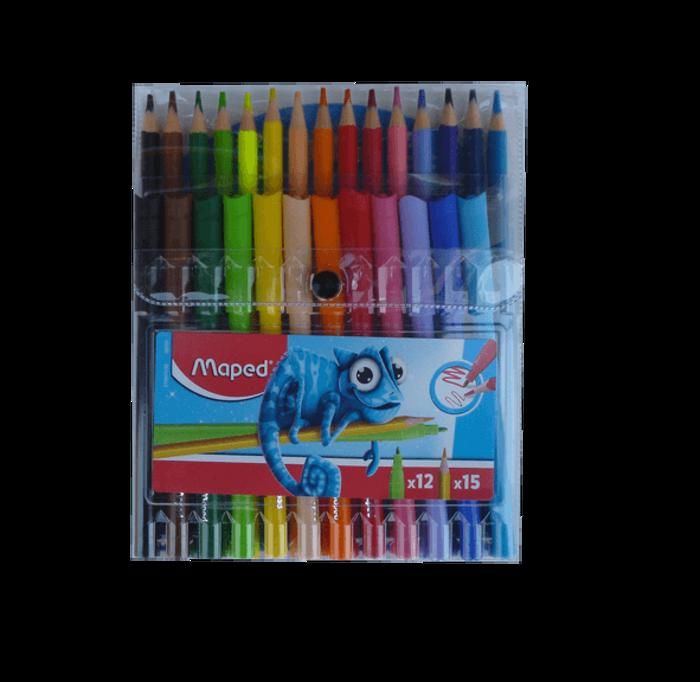 Pack De 15 Crayon COULEUR+ 12 FEUTRES MAPED