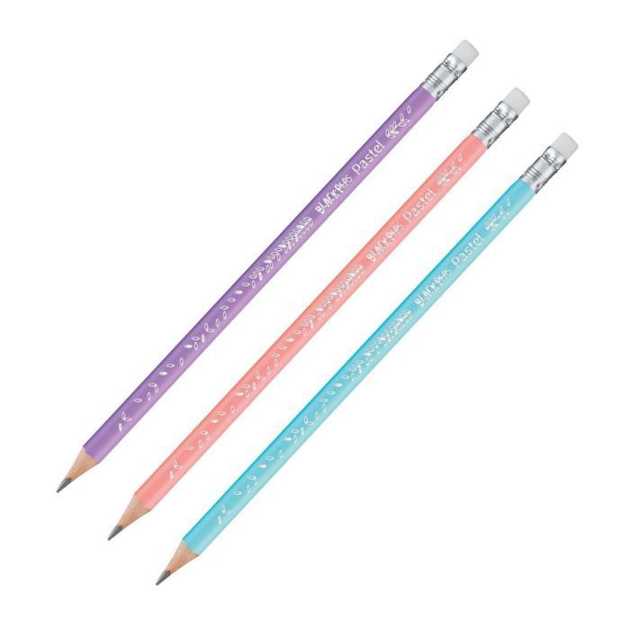 Crayon Graphite - Maped - HB - Embout Gomme - Triangulaire - Pastel x3