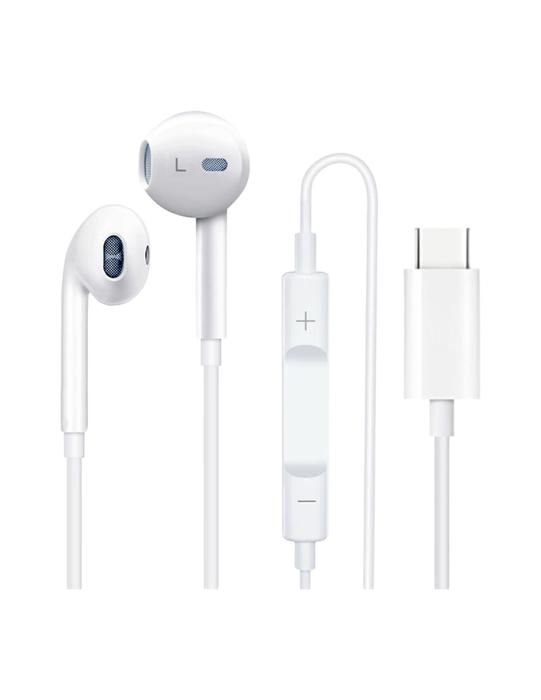 ECOUTEURS USB TYPE C BLANC POUR IPHONE 15 / 15 PLUS / 15 PRO / 15 PRO MAX