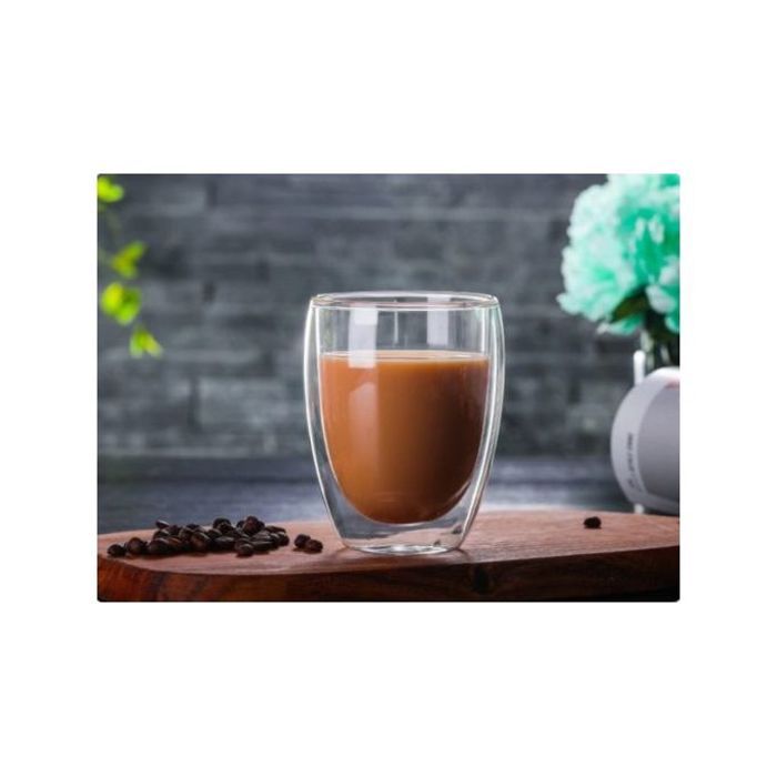 Mug - Verre - Double paroi - 350 ml - Verre borosilicate - Élégance - Chic