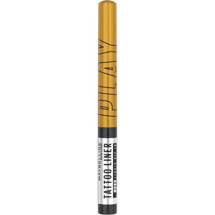 Eyeliner liquide - Maybelline New York - Tattoo Play Gold - Fini métallisé - 2.1 ml - Waterproof