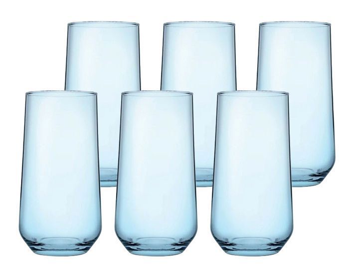 Verres Gobelets - ALLEGRA - 420015 - Pack de 6 - 470 ml - Bleu Ciel Transparent