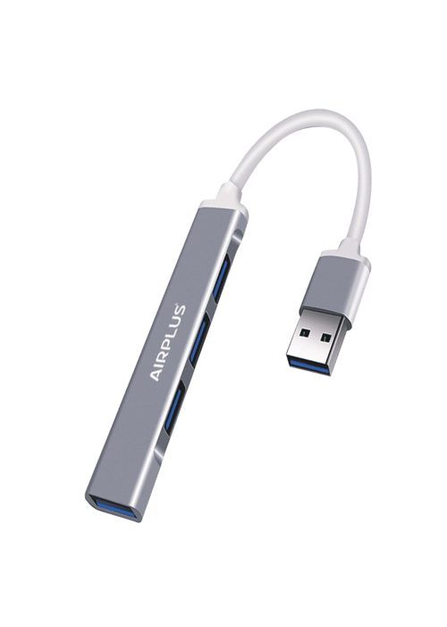 HUB USB - AIRPLUS - Adaptateur Multiport 4-En-1 - USB 3.0 - Aluminium - Compact