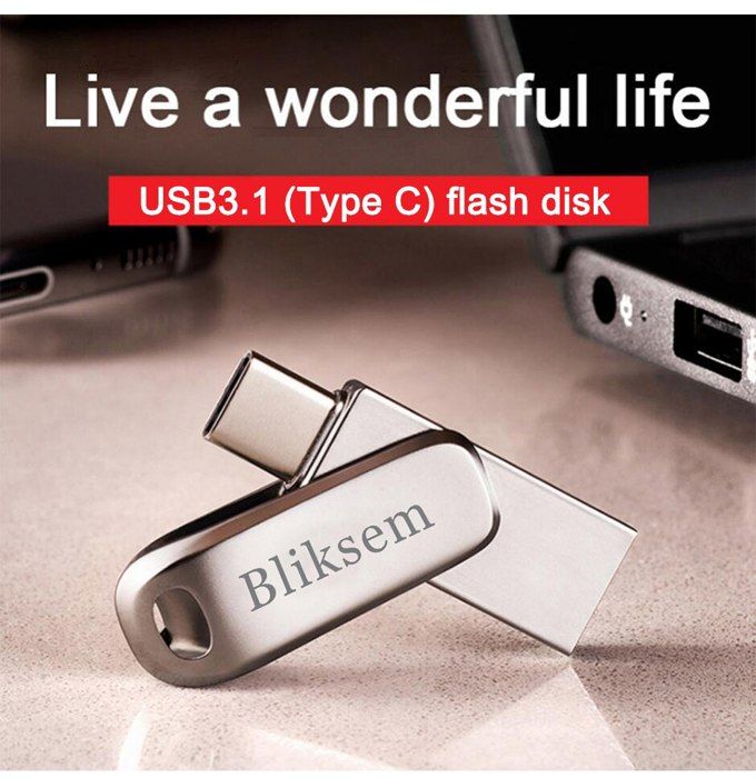Clé USB 2 en 1, 64 Go pour PC TYPE-C Clé USB haute vitesse 64 Go USB 2.0 TYPE-C