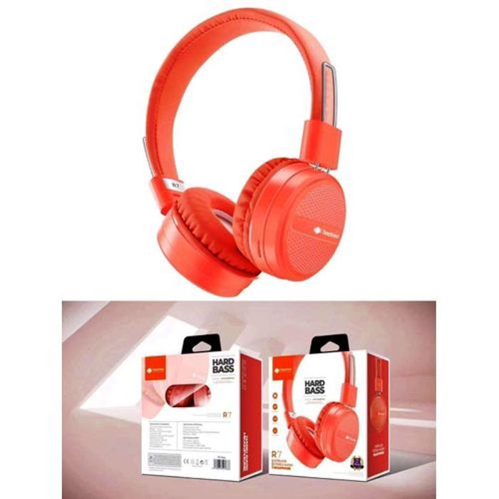 ecouteurs casque Bluetooth V5.0+EDR R7 Stereo HandsFree TF Card-FM-Audio input
