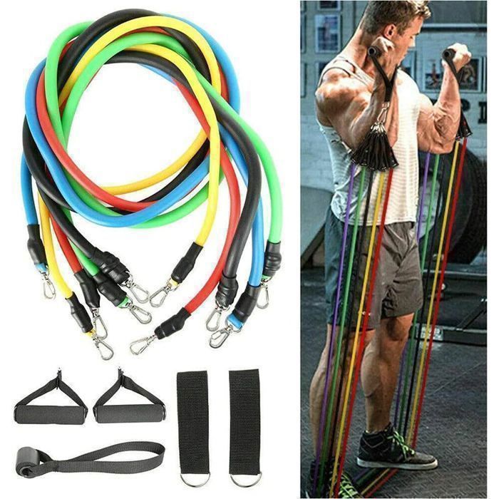 Kit de Bandes Fitness Élastique Résistance pour exercices 11 Pièces