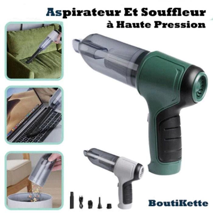 Mini Souffleur Et Aspirateur 2 En 1 Usb Sans Fil À Haute Pression Pour Maison Et Voiture.