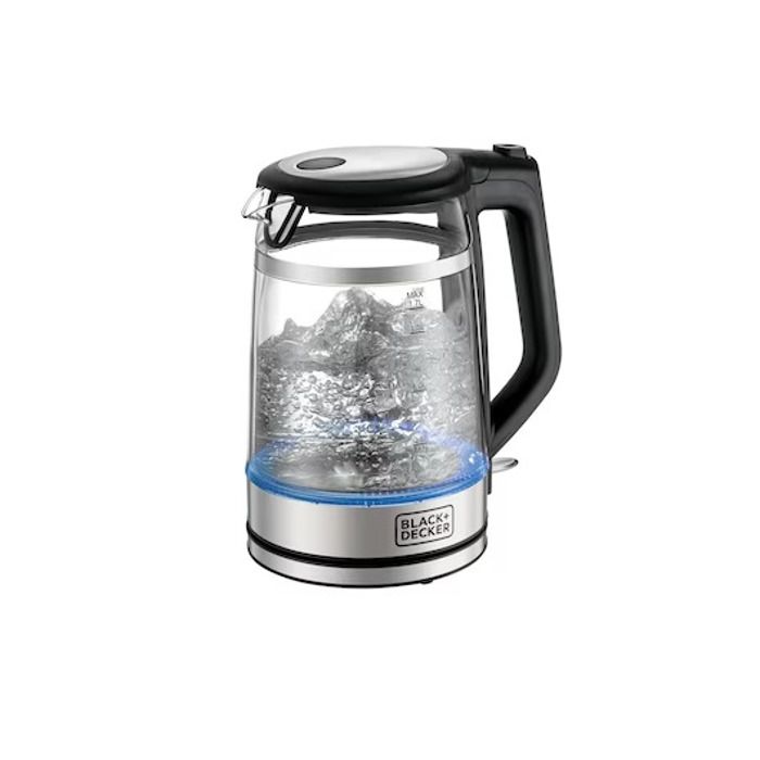 Bouilloire en verre - BLACK + DECKER - 1,7 L - Acier inoxydable - 2200 W - Sans fil 360°