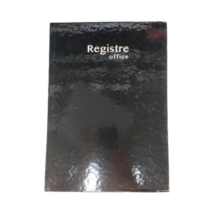 Registre - BLEU MARINE - 21x29,7 cm - 384 pages - Couverture noire - Petits carreaux 5x5