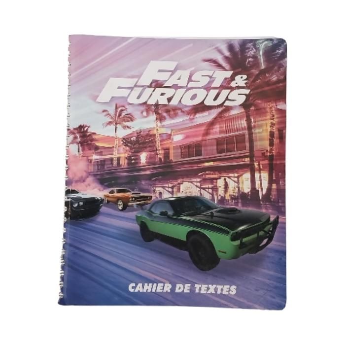 Cahier de textes 17x22cm 148pages 90g - FAST AND FURIOUS