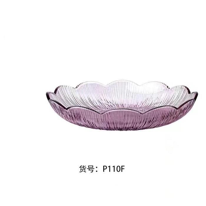 ASSIETTE PLATE EN VERRE POURPRE P110F