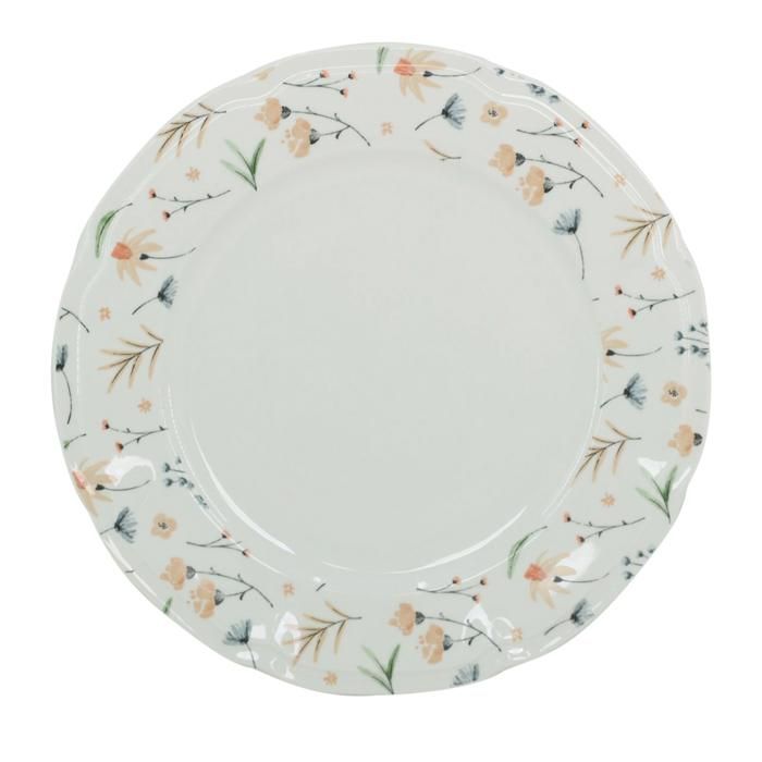 ASSIETTE DINER PLATE EN PORC AVEC REBORD FLEURS 2