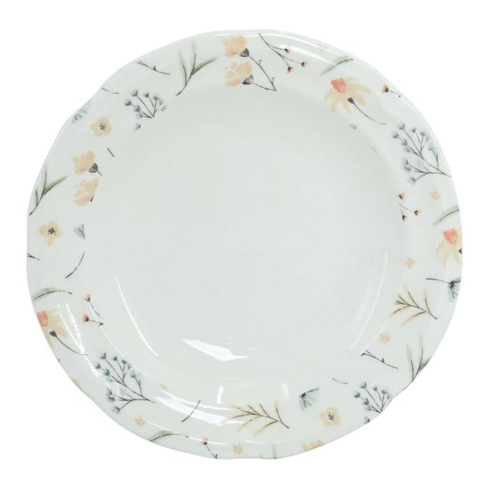 ASSIETTE CREUSE FLEURS EN PORC 22CM