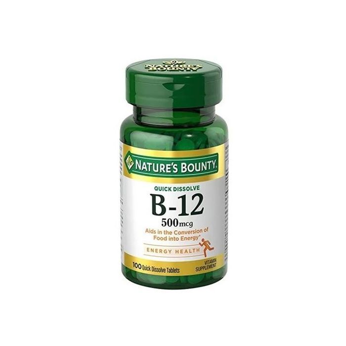 Nature'S Bounty Vitamine B12, 500 mcg - 100 Comprimés à Dissolution Rapide - Made in USA