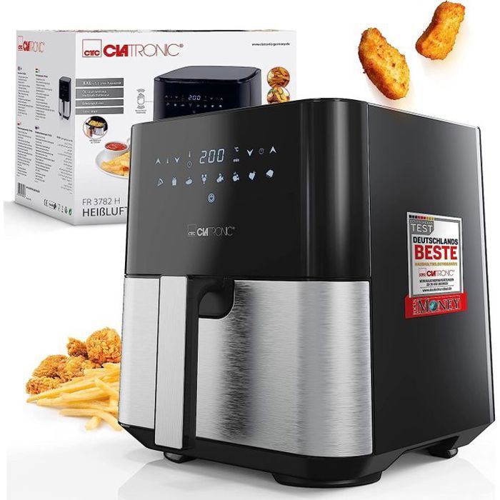 Friteuse à air chaud - Clatronic - 1450 W - Acier inoxydable - 5 Litres - Noir