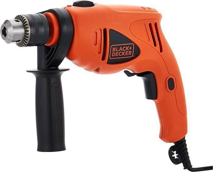 Perceuse à percussion - BLACK + DECKER - 13mm - 550W - Vitesse variable - Ergonomique