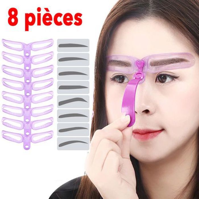 8 types de carte de muguet pour sourcil débutant outil d'aide au muguet détachable règle de sourcil carte de sourcil de poche