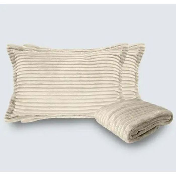 Housse Taie d'oreillers en flanelle polaire-2Pcs