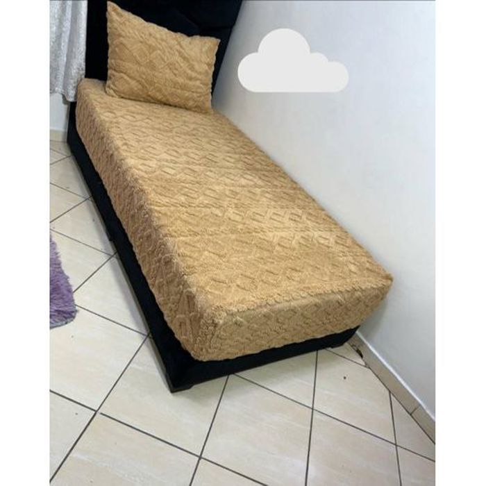 Ensemble Drap housse + Housse Taie polaire motif tricot 90x190